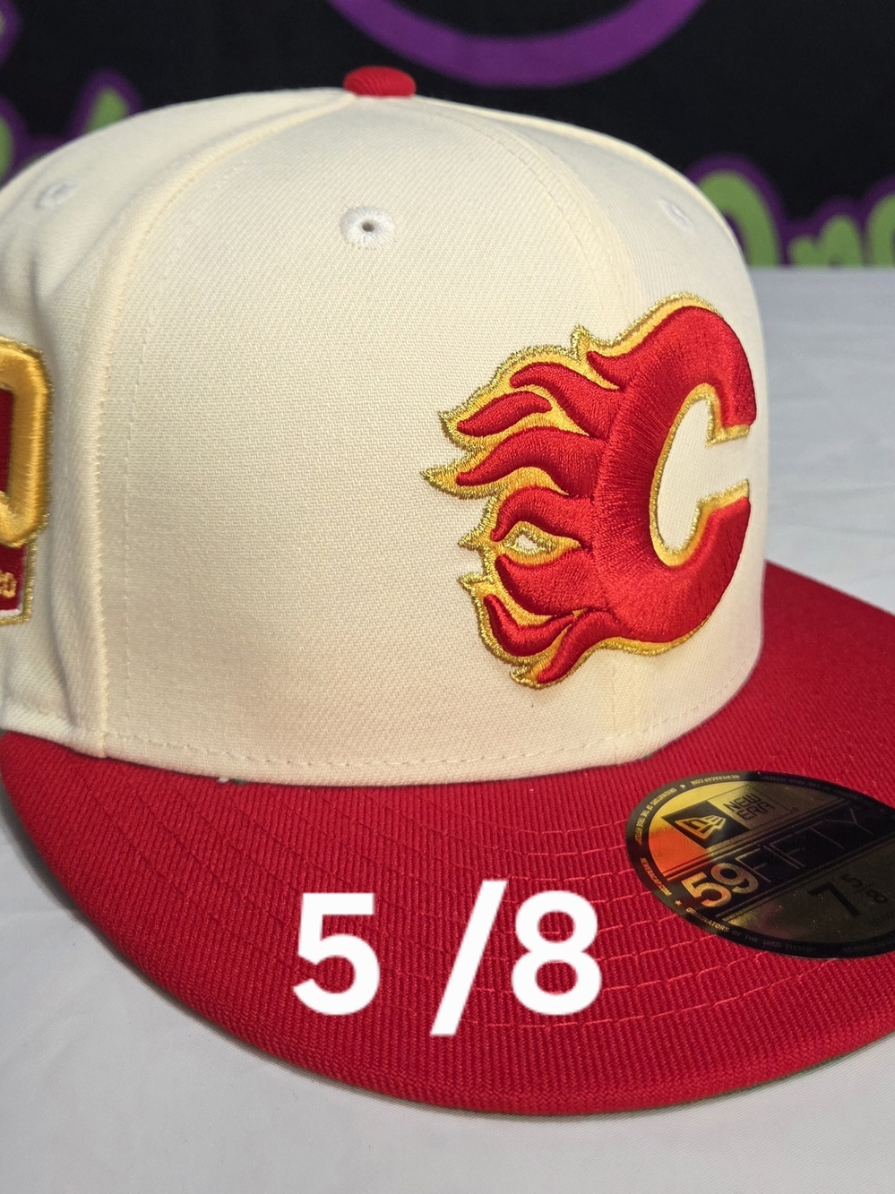 New Era 7 5/8 - Topperz Two Tone Calgary Flames